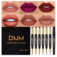 6Pcs Lip Liner and Lipstick Set, Waterproof Matte Combo