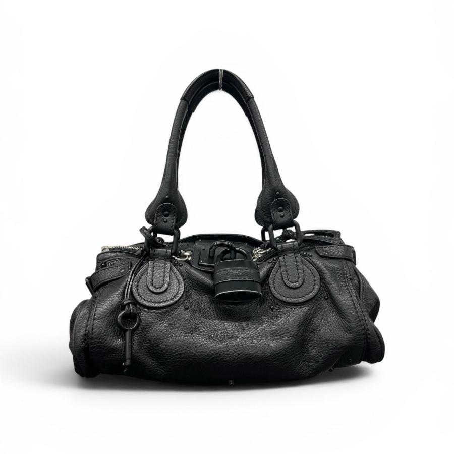 Chloe Paddington Black Leather Satchel Bag w/Key Rare Archive Y2K Auth