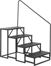4 Step RV Steps Stairs w/ Safety Handrail for Travel Trailer Camper & Home, Pool