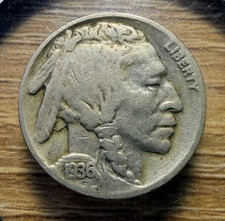 1936-S Buffalo Nickel - Actual Coin Shown - Free Shipping & Tracking INV#76