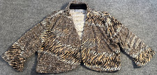 Chicos Bolero Blazer Jacket Womens Large 1 Leopard Cheetah Animal Print Open