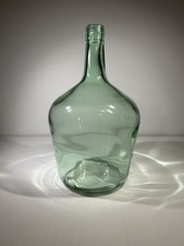 Green Glass Decorative Rustic Nautical Wine Bottle w/ Screw Closure 10  H 6  W