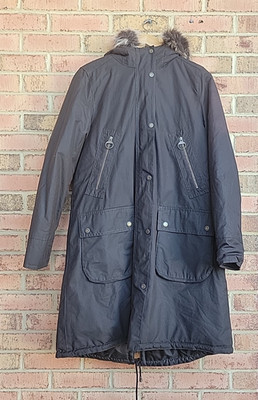 Barbour Stavia Wax Cotton Jacket LWX1268RU91 Fixed Hood Rustic 10 US (NWI READ)
