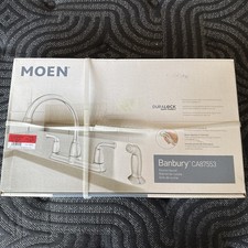 Moen Banbury CA87553 2 Handle Side Sprayer Kitchen Faucet