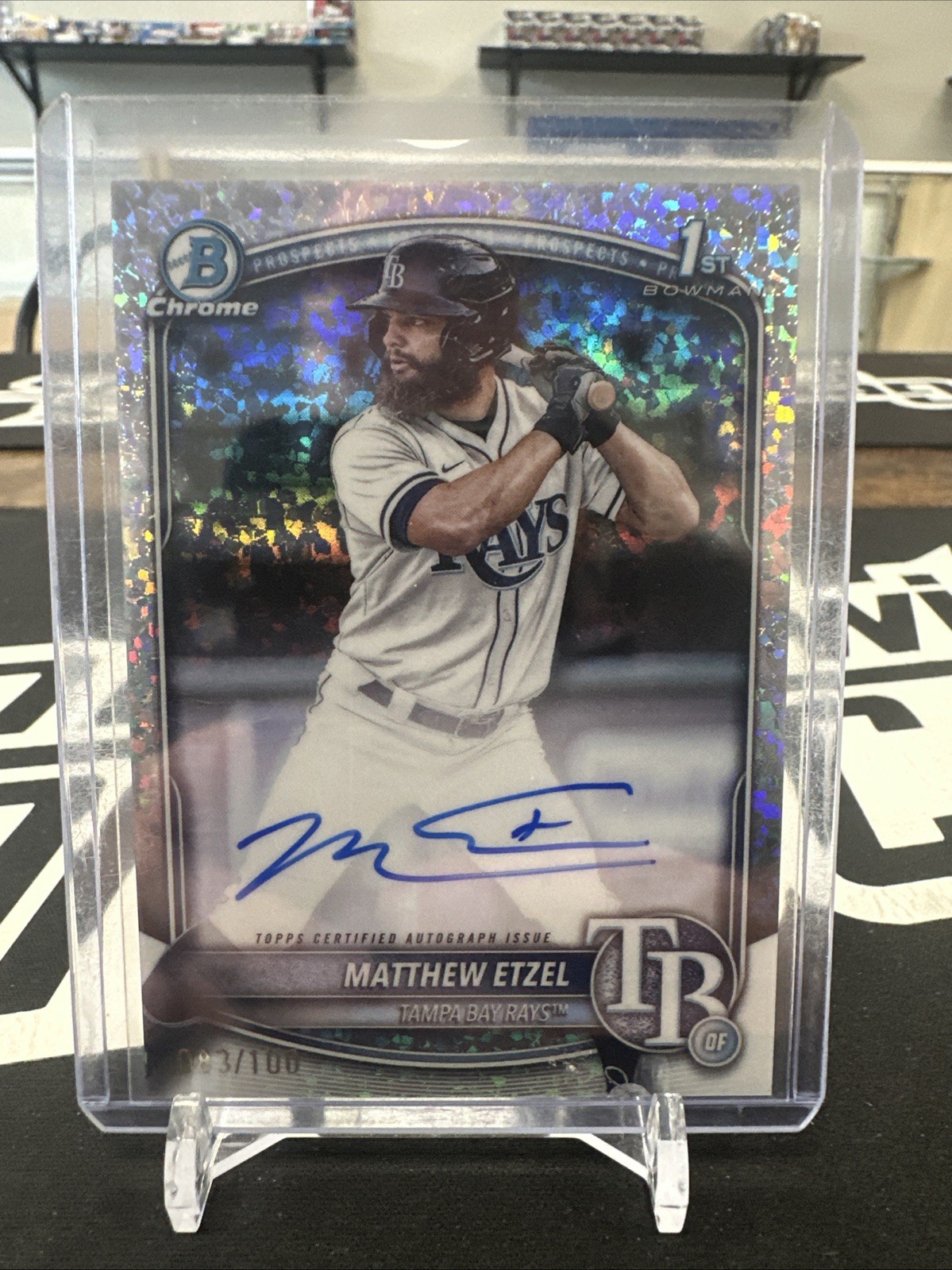 2025 Bowman Chrome Matthew Etzel Bowman 1st Mini Diamond Refractor Auto /100