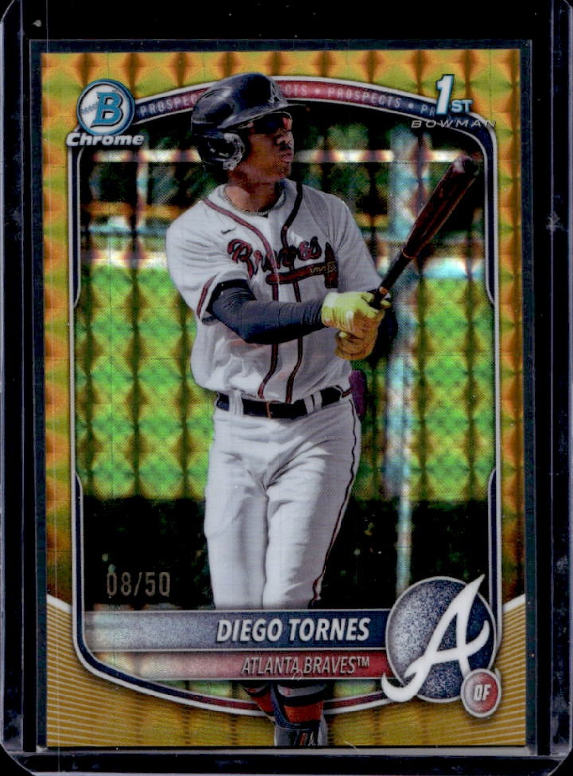 2025 Bowman Chrome Diego Tornes Gold Geometric Refractor 1st #8/50