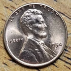 1954 S  Lincoln Wheat One Cent 1c Coin Red BU #AB592