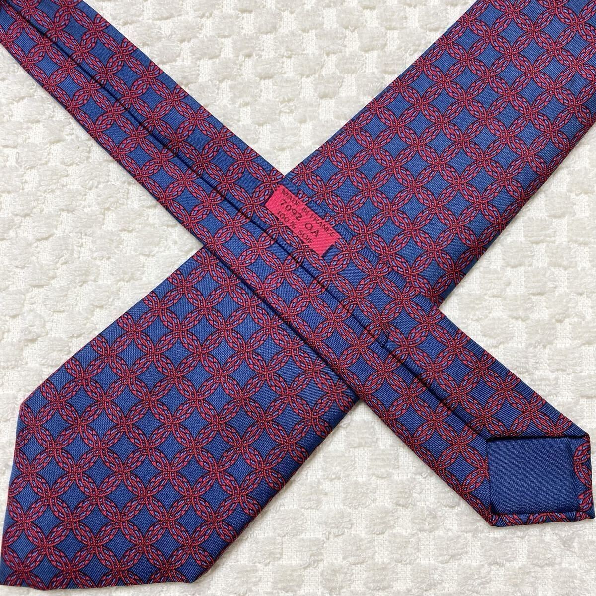 Excellent Condition HERMES Tie Ring Checkered All… - image 5