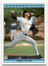 1992 Donruss Jeremy Hernandez Rookie San Diego Padres #756