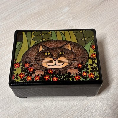 The Plactory 1980 Cat Music Box Send In The Clowns Retro Art Santa