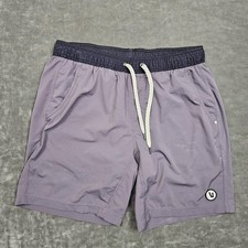 Vuori Kore Shorts Mens Medium Gray Lined Drawstring Quick Dry V302 Performance
