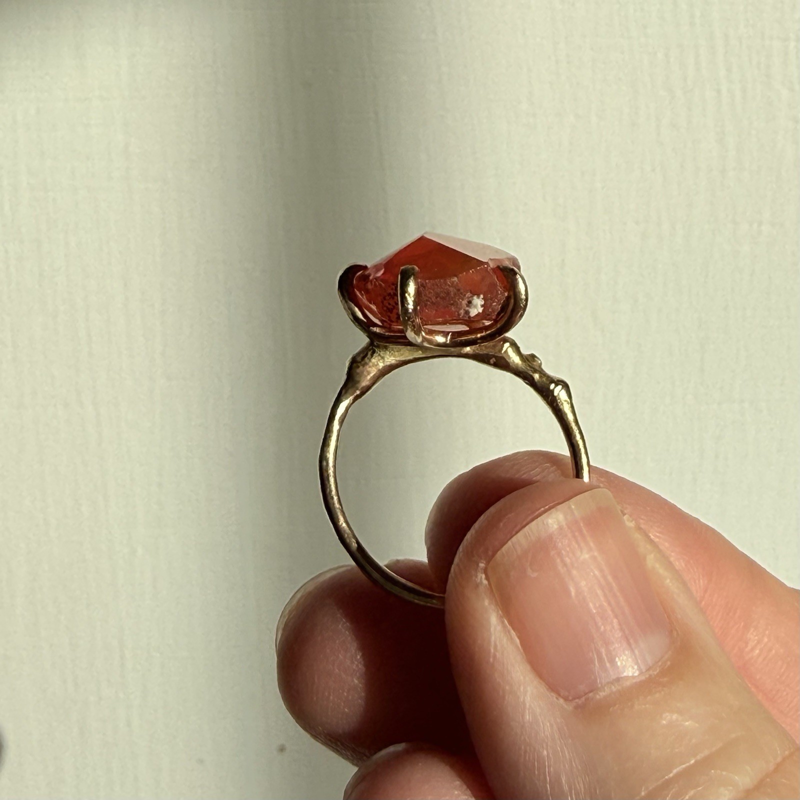 Variance Objects Mexican Fire Opal Ring 14k Gold - image 7