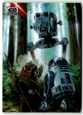 Topps 2025 Star Wars Galaxy No. 49 Wicket and R2-D2