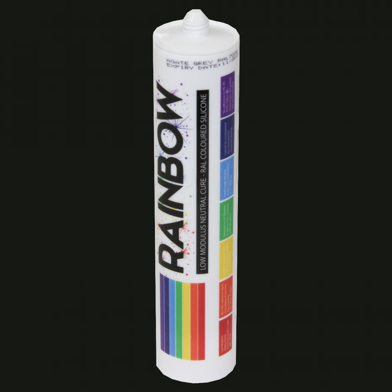 Rainbow RAL8022 Silicone Black Brown Sealant 300ml Anti-Mould Kitchen Bathroom