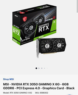 MSI GeForce RTX 3050 GAMING X 6G 6GB GDDR6 PCIe 4.0 x16 Multi-Monitor BRAND NEW