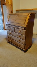 Ducal Victoria Pine Locking (2 Keys) Bureau Writing Desk and Drawers with light