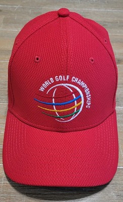 World Golf Championships Cap Hat  Red New Era 39Thirty Medium Large Flexible 