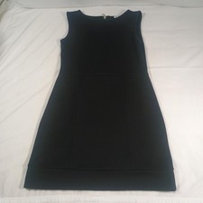 Velvet Torch Dress Womens M Black Minimalist Bodycon Sheath Zip Back Made in USA
