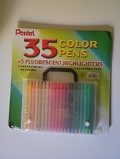 Vintage Pentel Color Pen 35 Colors Fine Point No. s360- With Reusable Tote New
