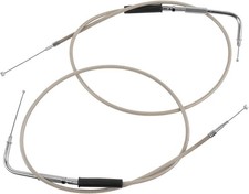 Throttle Idle Cable 39" Stainless Steel Braided for Harley Dyna Softail