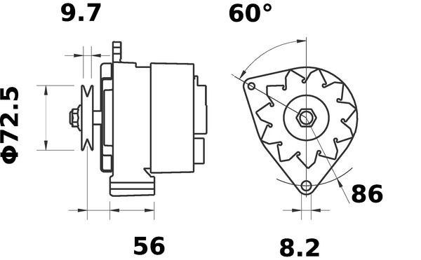 Alternator 68mm Belt Pulley ⌀ 65A Charging Current Fits BMW 3 Series MAHLE MG628