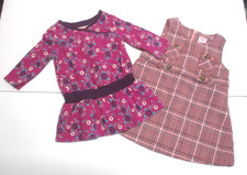 2 INFANT GIRLS GYMBOREE & TEA COLLECTION PINK & PURPLE JUMPER & DRESS SIZE 3-6 M