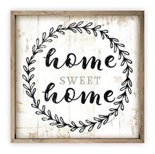 Home Sweet Home Rustic Framed Wood Farmhouse Wall Sign 12x12  Frame Included