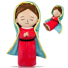 Enhopty Lady of Guadalupe Plush Blessed Mary Stuffed Doll 14 inch 14 inch, Red