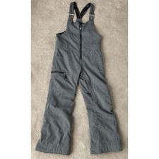 Obermeyer Snow Bib Overalls Kids Teen Medium 10-12 Gray Ski Outdoors Winter