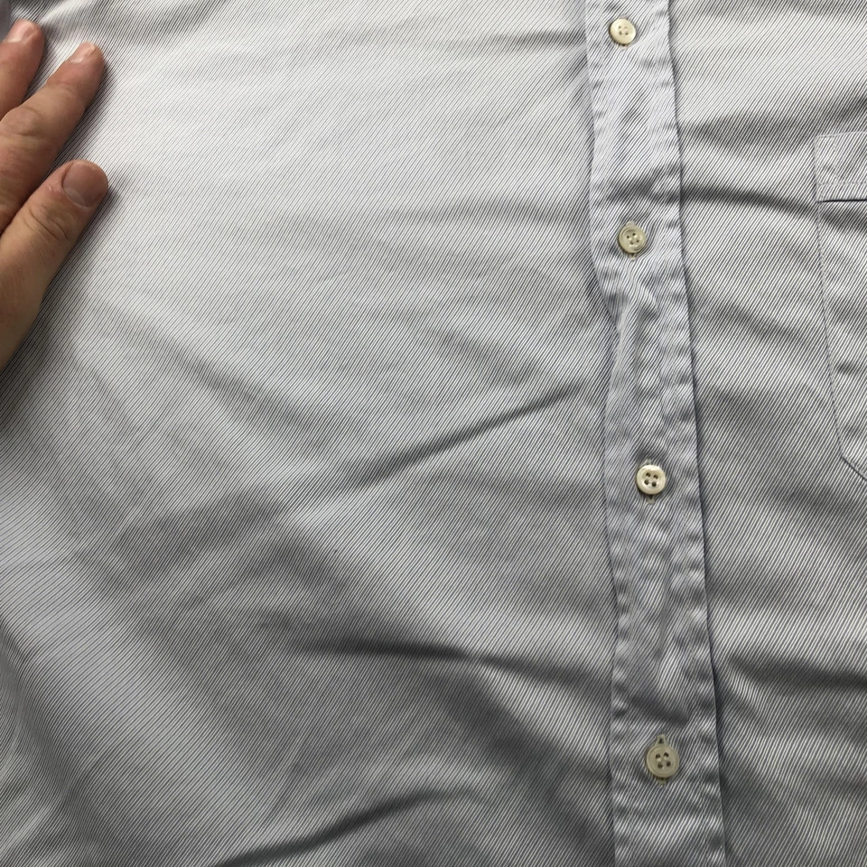 Canali Shirt Mens 2XL 17.5 44 Blue Made in Italy Long Sleeve French Cuff Dress - Image 4 of 4