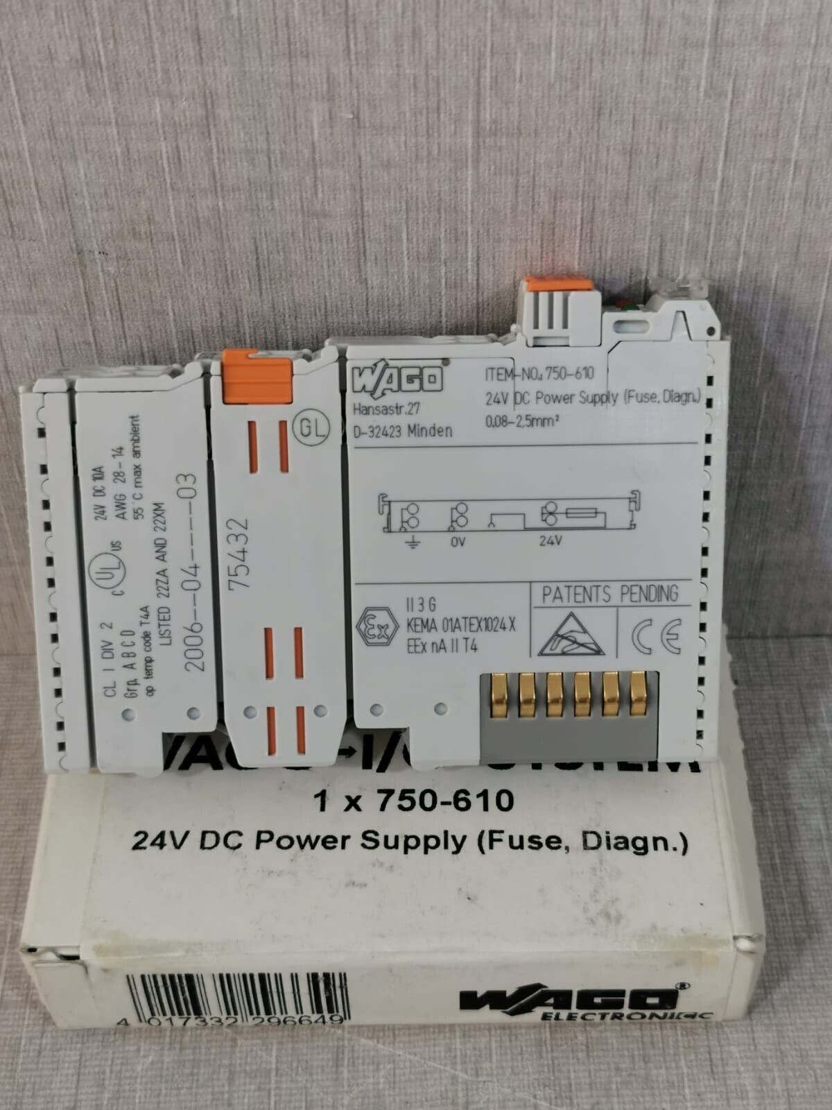 WAGO 750-610 Wago 750-610 Power Supply 24VDC 9