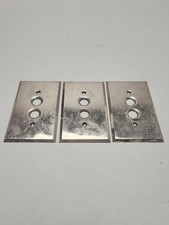 3 Vtg Hart & Hegeman Push Button Switch Plate Covers Hartford CT Chrome & Brass