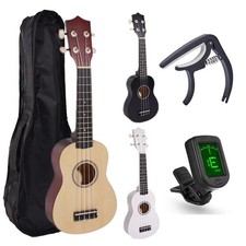 21 Inch Soprano Ukulele Beginner Starter Kit w Gig Bag Tuner Capo Miwayer