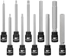 Extra Long Allen Wrench Hex Bit Socket Set 10 Pack - Long 6 Hex Bit In 38 D