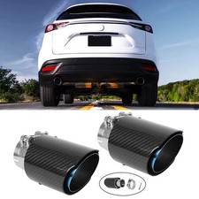 Carbon Fiber Dual 2.5" to 3.5" Stainless Exhaust Tip For Mazda CX-5 CX-7 CX-9