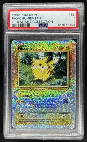 2002 Pokemon Legendary Collection Pikachu Reverse Holo #86/110 PSA 1