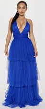 Fashion Nova Svana Women's Tulle Dress Royal Blue LD9386 Size Large New