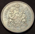 1961 Canada 50 Cents Half Dollar - QEII