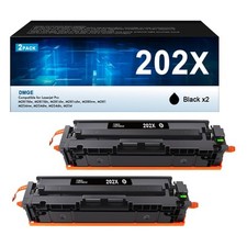 HP 202X Black Toner Cartridge 2 Pack High Yield Compatible for Laser Printers