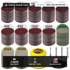 308 PCS 3 Inch Wet Dry Sanding Discs 60-10000 Grit Hook and Loop Sandpaper  Hea