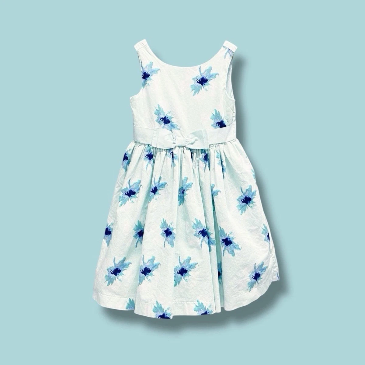 Robe Pull Janie And Jack Fille Taille 5 - Bleu Marine à Manches Courtes Plissé - Occasion Très Bon état