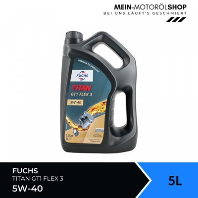 Fuchs Titan GT1 Flex 3 5W-40 BMW Mercedes Fiat ACEA C3 VW 511 00 Motoröl 5 Liter