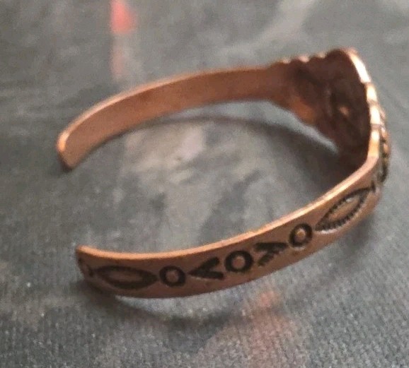 Solid Copper Childrens Cuff Bracelet Horse Design… - image 5