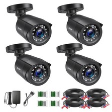 ZOSI 1080P 4 Pack HD TVI Security Cameras, 80ft Night Vision, Outdoor Indoor ...