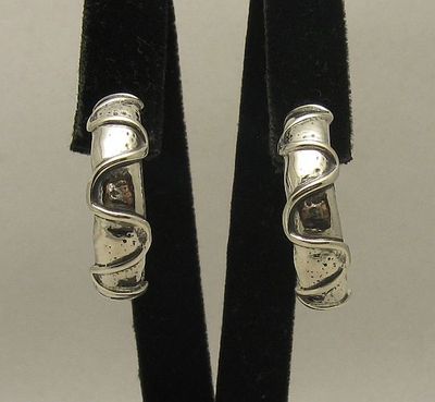 Sterling Silver Earrings Hoop Solid Hallmarked 925 Handmade Nickel Free