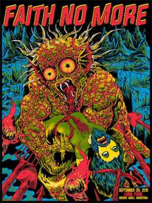 Faith No More 2015 Buenos Aries Concert Poster 11 X 17 Framed