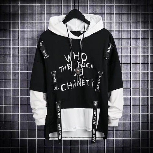 Men Hoodie Sweatshirt Black Hoodies Tops Hip Hop Japanese Streetwear Gothic Punk - Picture 9 of 41