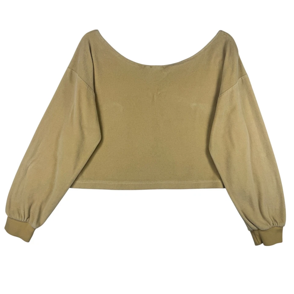 Adidas Sudadera Recortada Cuello Redondo 3 Rayas Atletismo Cómoda Top M Amarillo Mantequilla Foto 2 de 4