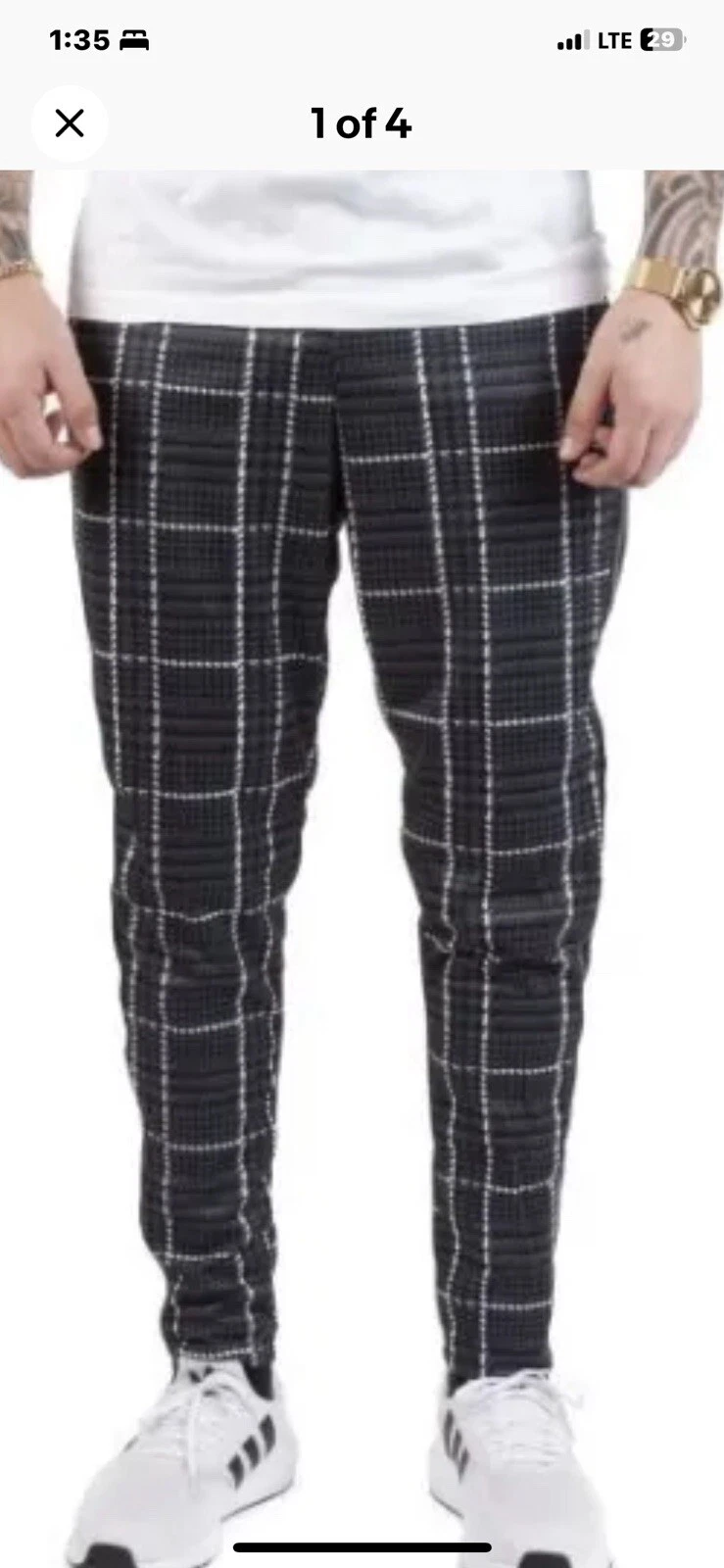 Adidas Tiro Tartan Plaid Soccer Pants Grey Five/Plaid Men's MEDIUM HF2236 NWT