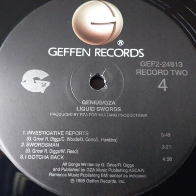Genius / GZA - Liquid Swords 1995 US Original 2LP BLACK Vinyl